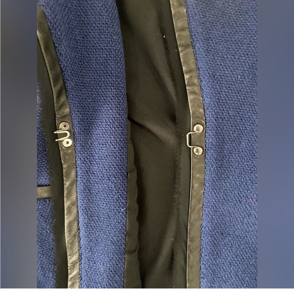 Vince Boucle Knit Lambskin Leather Drape Moto Jacket sz8 - Picture 11 of 15